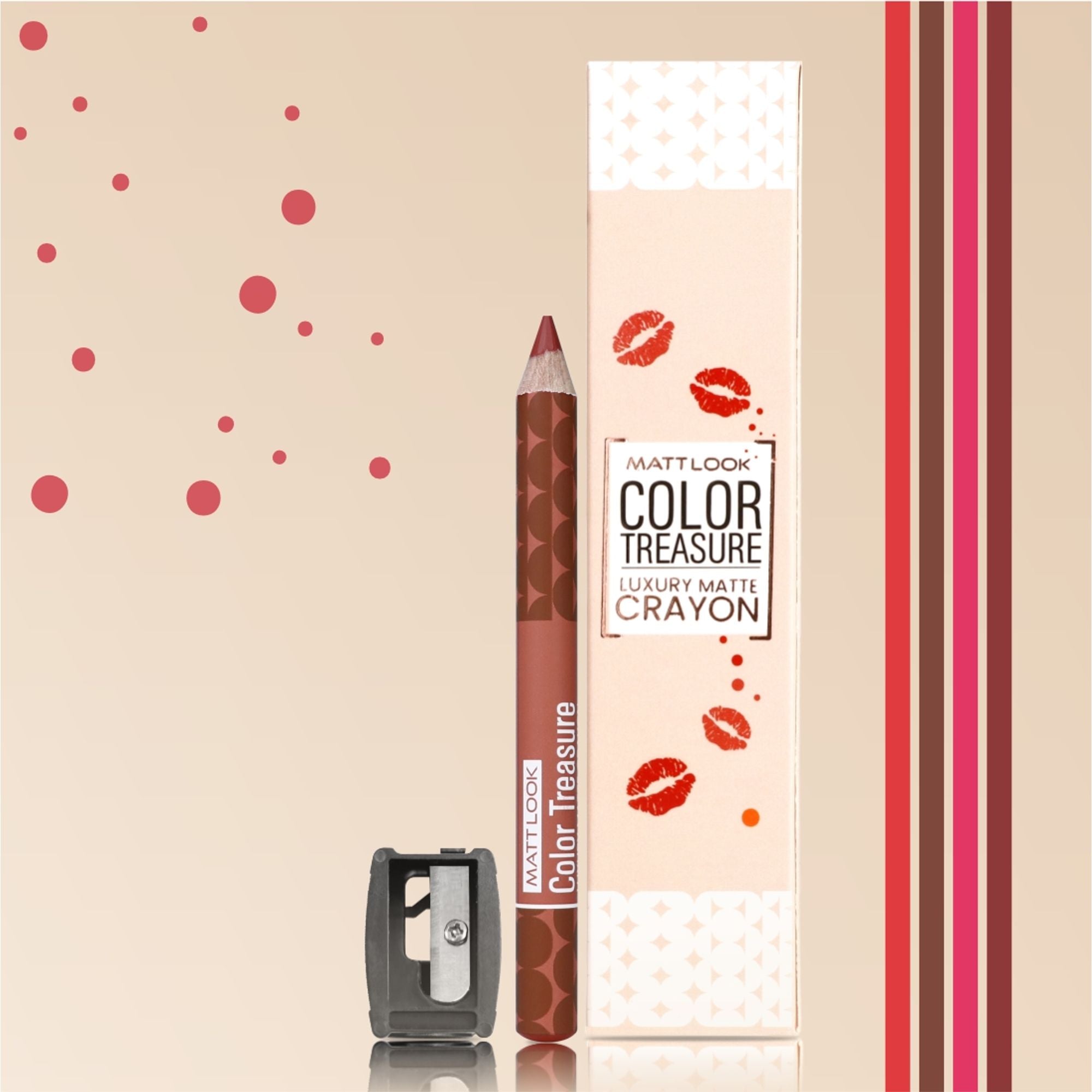 Matt Look Color Treasure Luxury Matte Lip Pencil Crayon - 16 Clay Crush