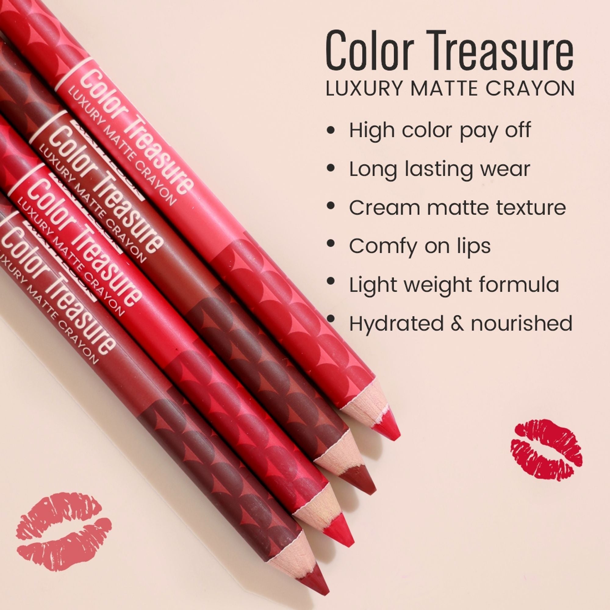 Matt Look Color Treasure Luxury Matte Lip Pencil Crayon - 16 Clay Crush