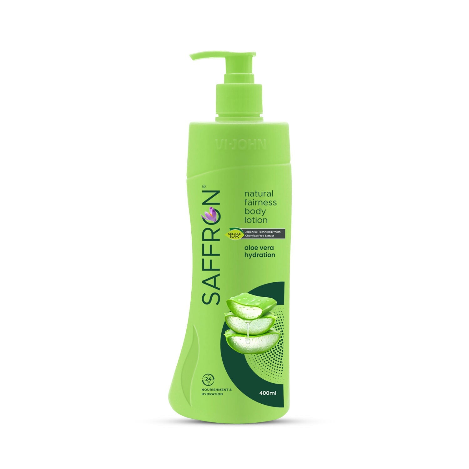 VI-JOHN Saffron Natural Fairness Body Lotion Aloe Vera Hydration For All Skin Types