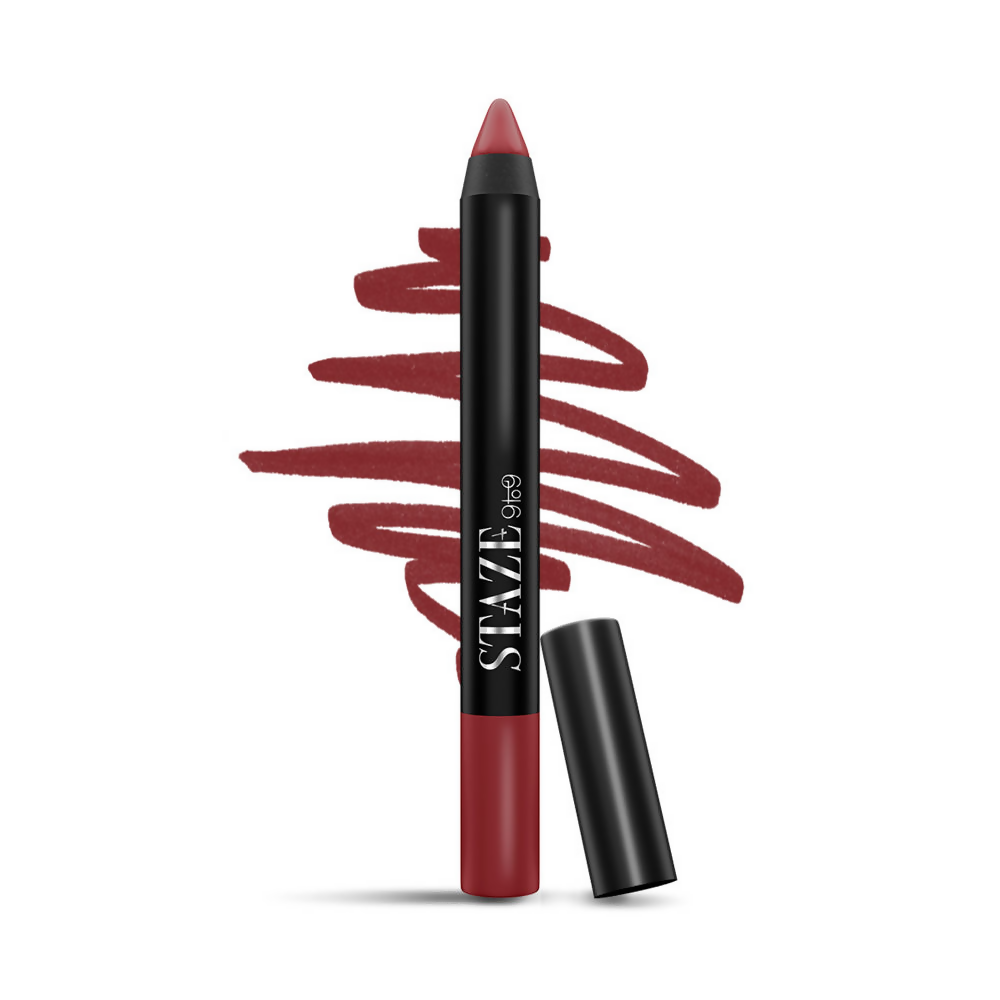 Staze 9 To 9 Pout On Matte And Smudgeproof Lip Crayon - 10 Royally Ruby