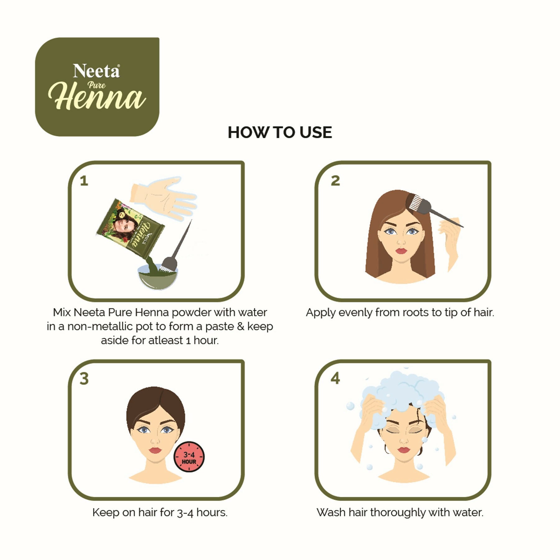 Neeta Pure Henna Soft & Shiny Natural Brown Hair Color