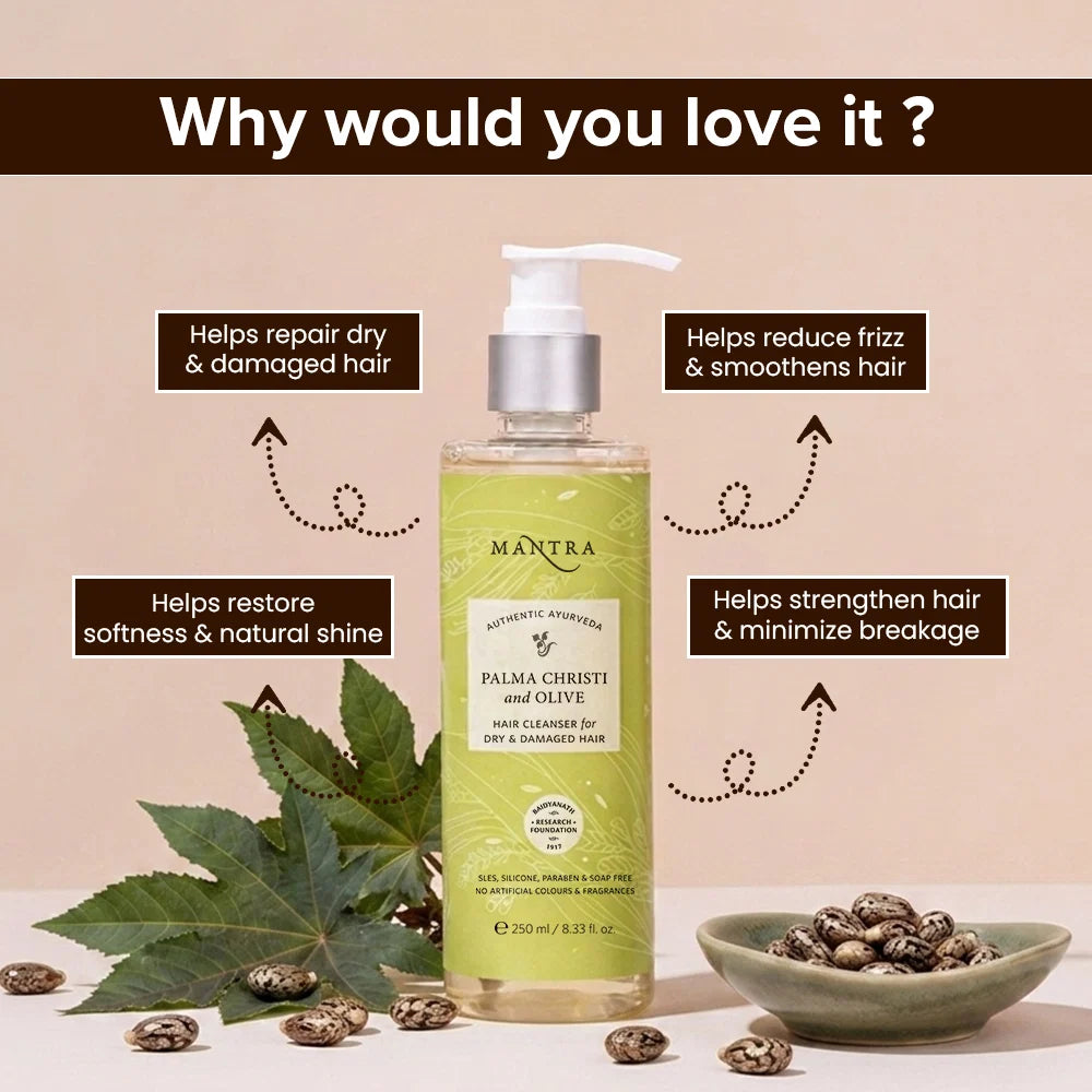 Mantra Palma Christi and Olive Hair Cleanser for Dry & Damaged Hair