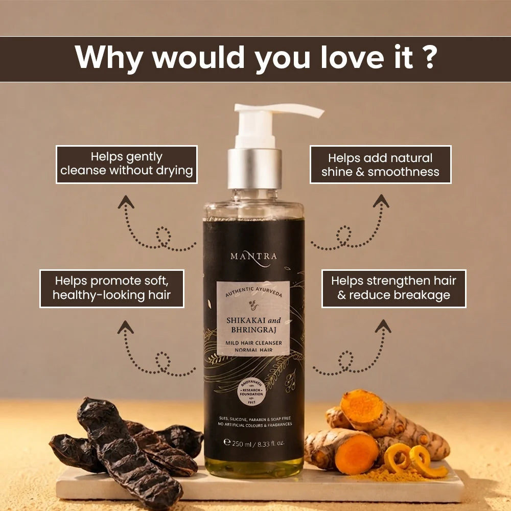 Mantra Shikakai and Bhringraj Mild Hair Cleanser for Normal Hair
