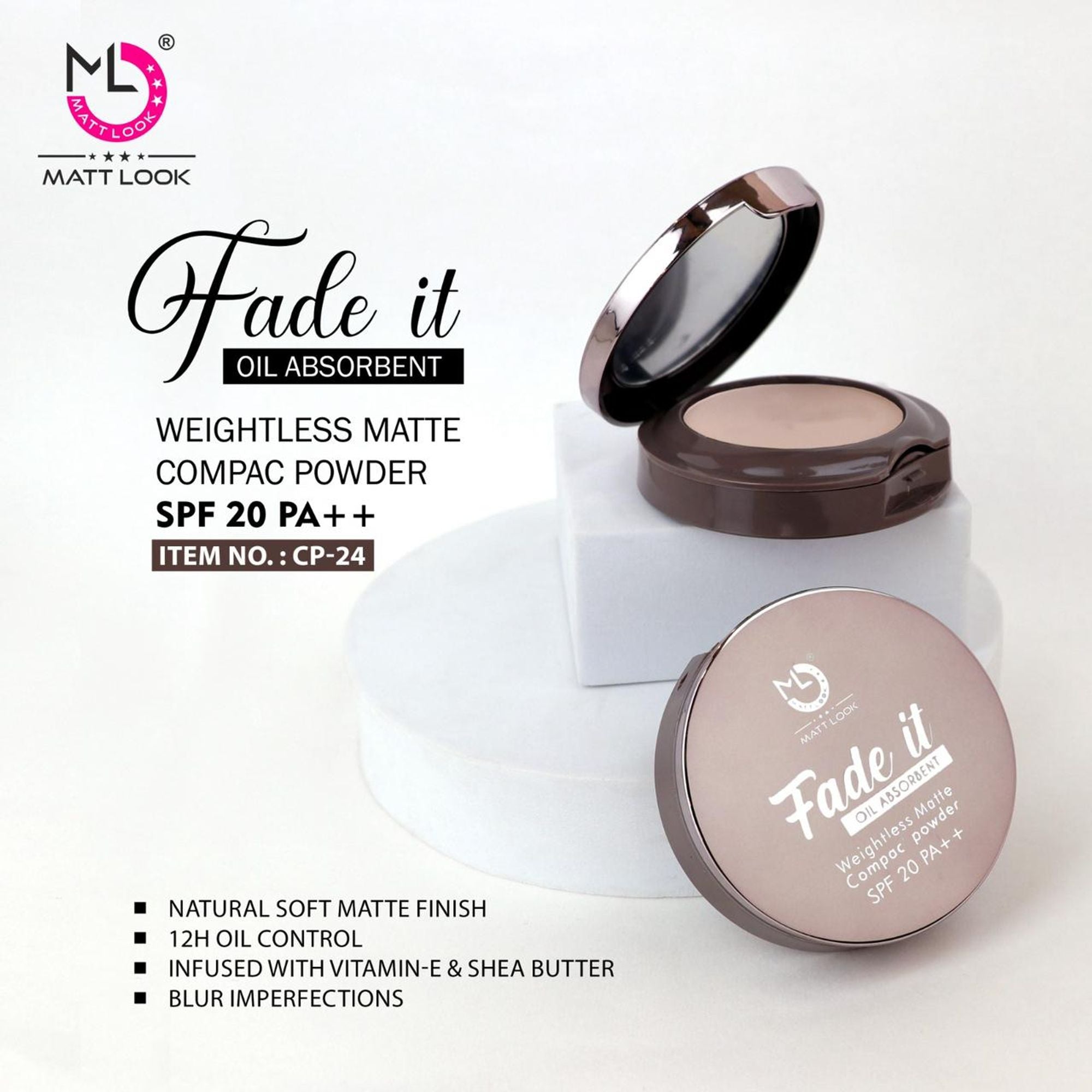 Matt Look Fade If Oil Absorbent Compact - 04 Honey Beige