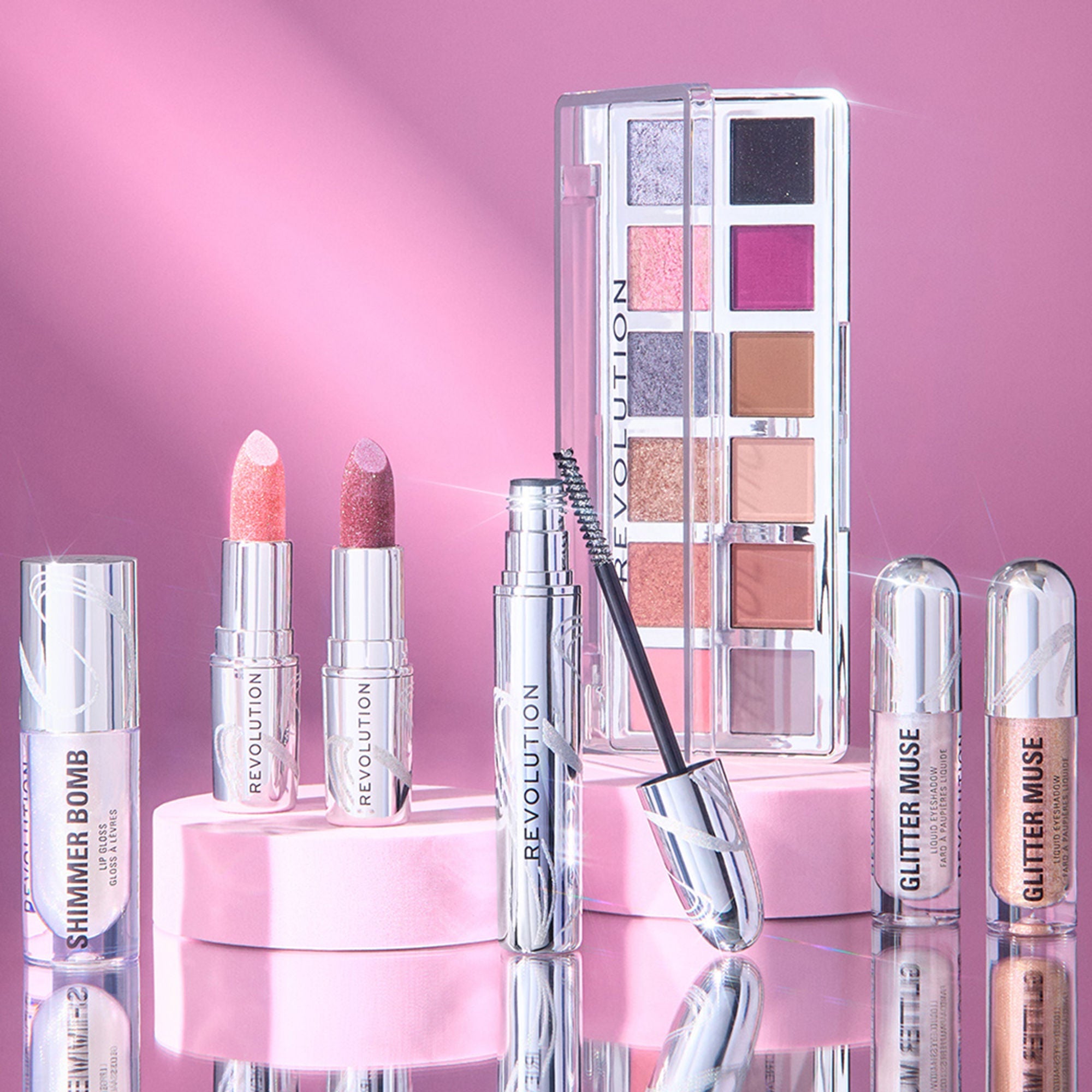 Makeup Revolution Metallic Muse Glitter Lipstick - Baby Pink