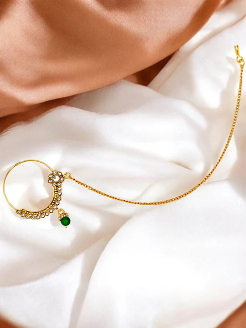 Tehzeeb Creation Traditional Designer Kundan Stone Green Meenakari Choker Bridal Set THZ391