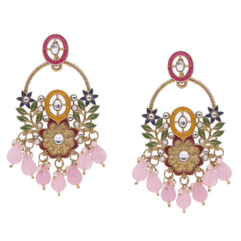 Tehzeeb Creation purple beads multy colour earrings THZ334