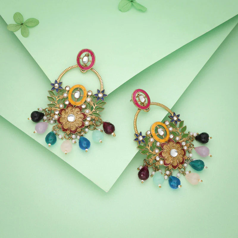 Tehzeeb Creation MULTY beads multy colour earrings THZ335