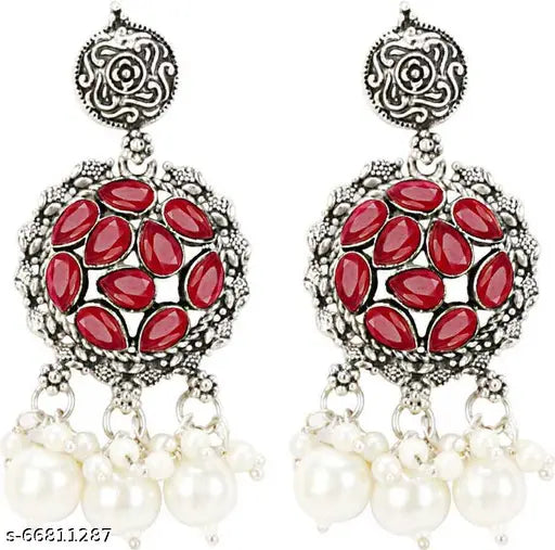 WOMENS MAROON COLOUR MINAKARI NACKLACE SET WITH WHITE PEARL THZ036