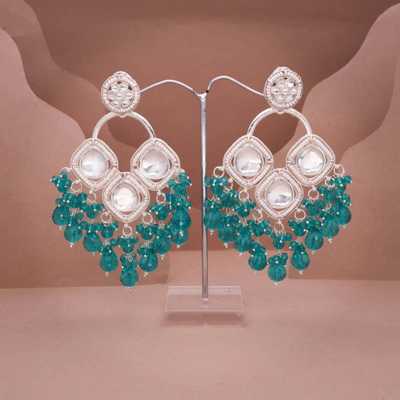 Tehzeeb Creation gold polish green colour earrings THZ372