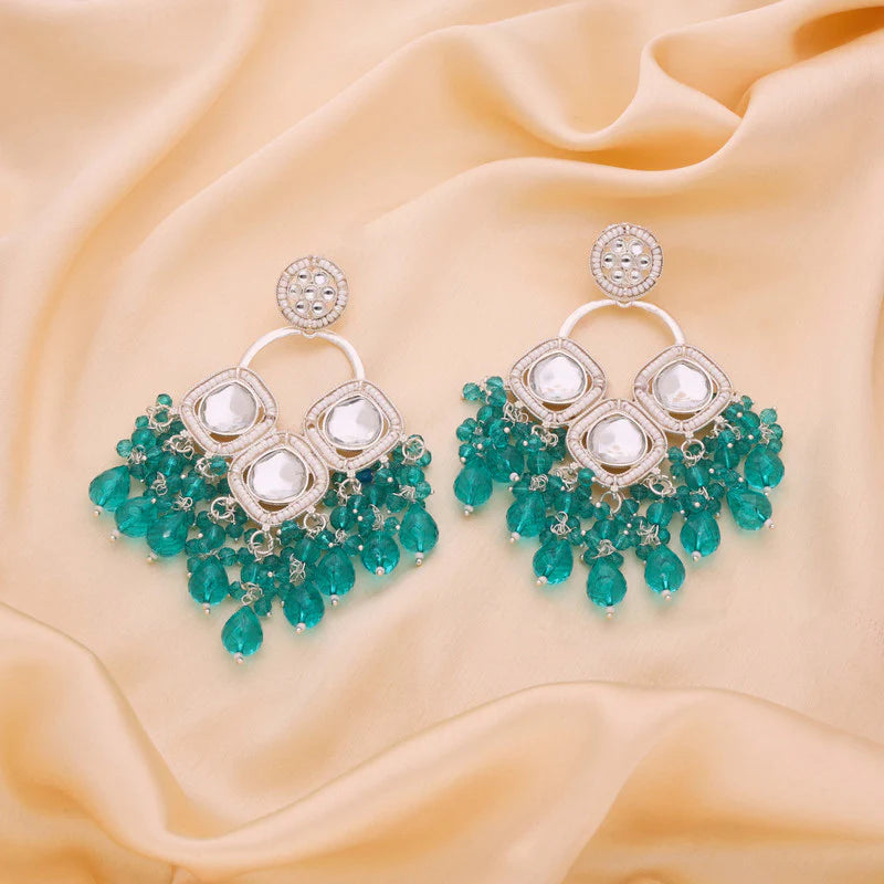 Tehzeeb Creation gold polish green colour earrings THZ372