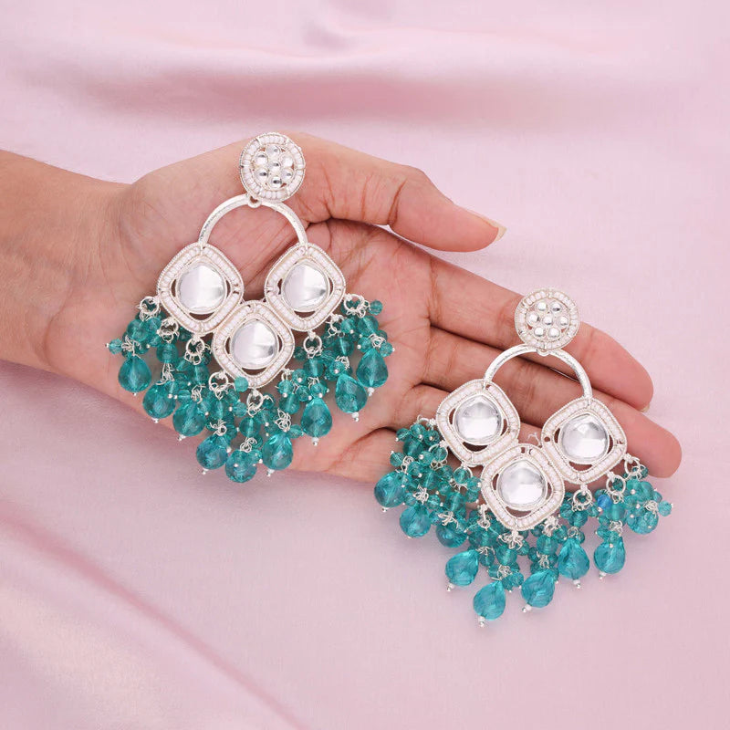 Tehzeeb Creation gold polish green colour earrings THZ372