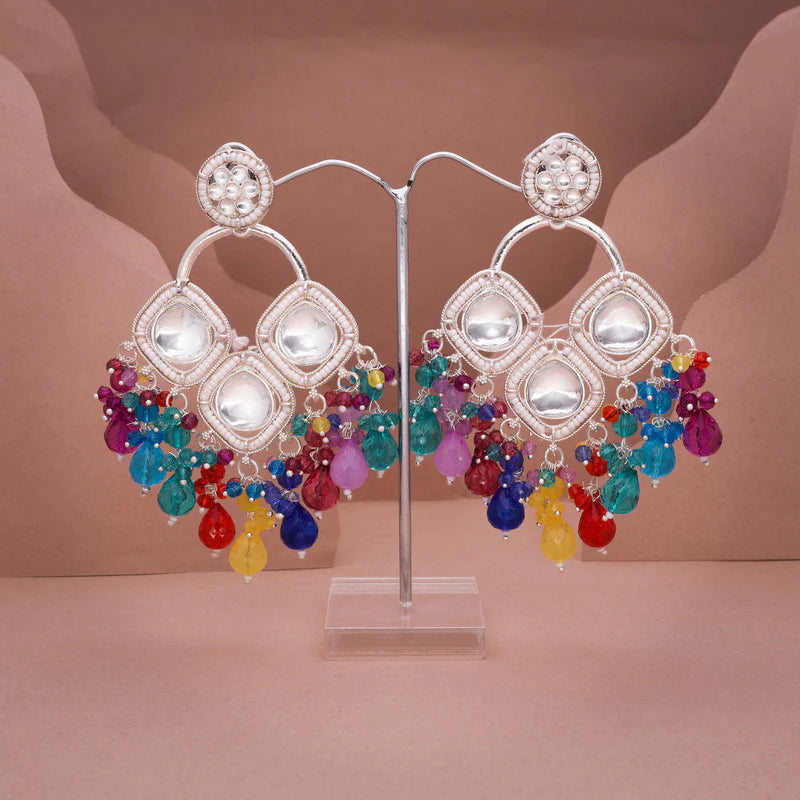 Tehzeeb Creation gold polish multy colour earrings THZ374