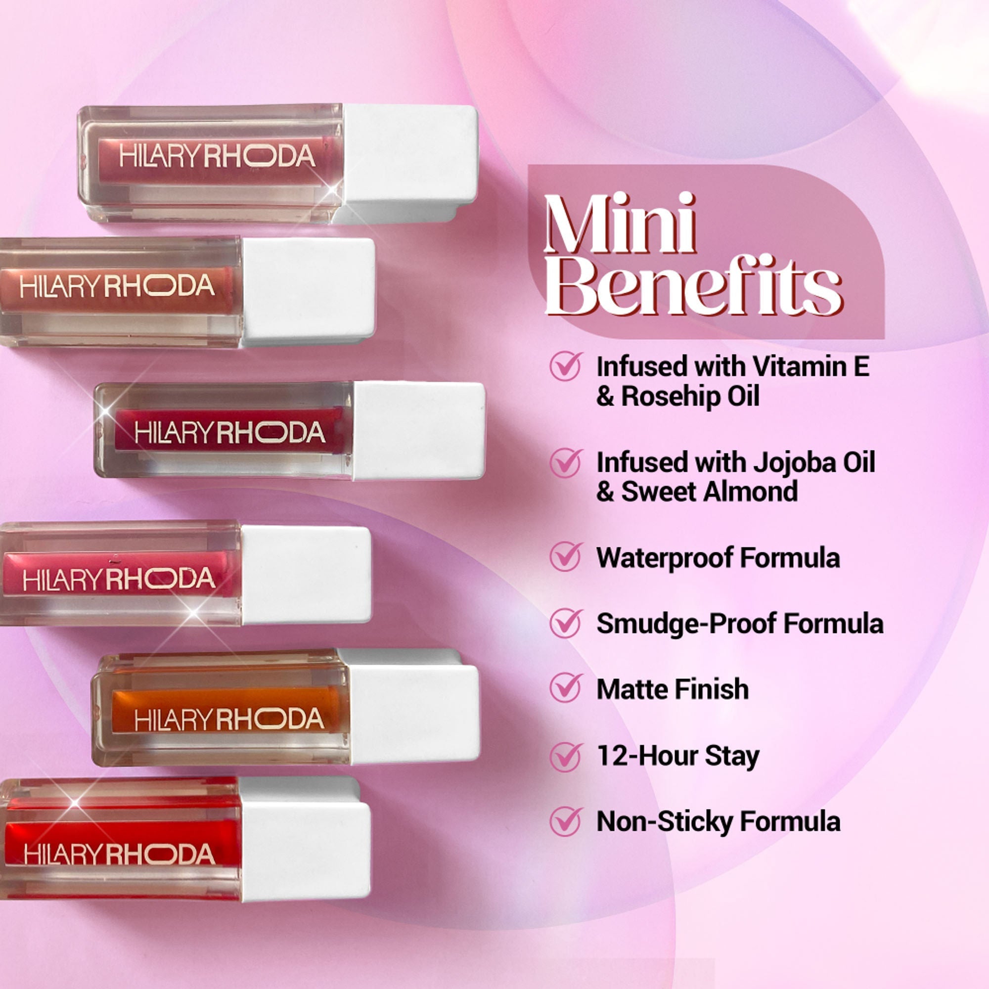 Hilary Rhoda Matte Minis Waterproof Lipstick - Set Of 6