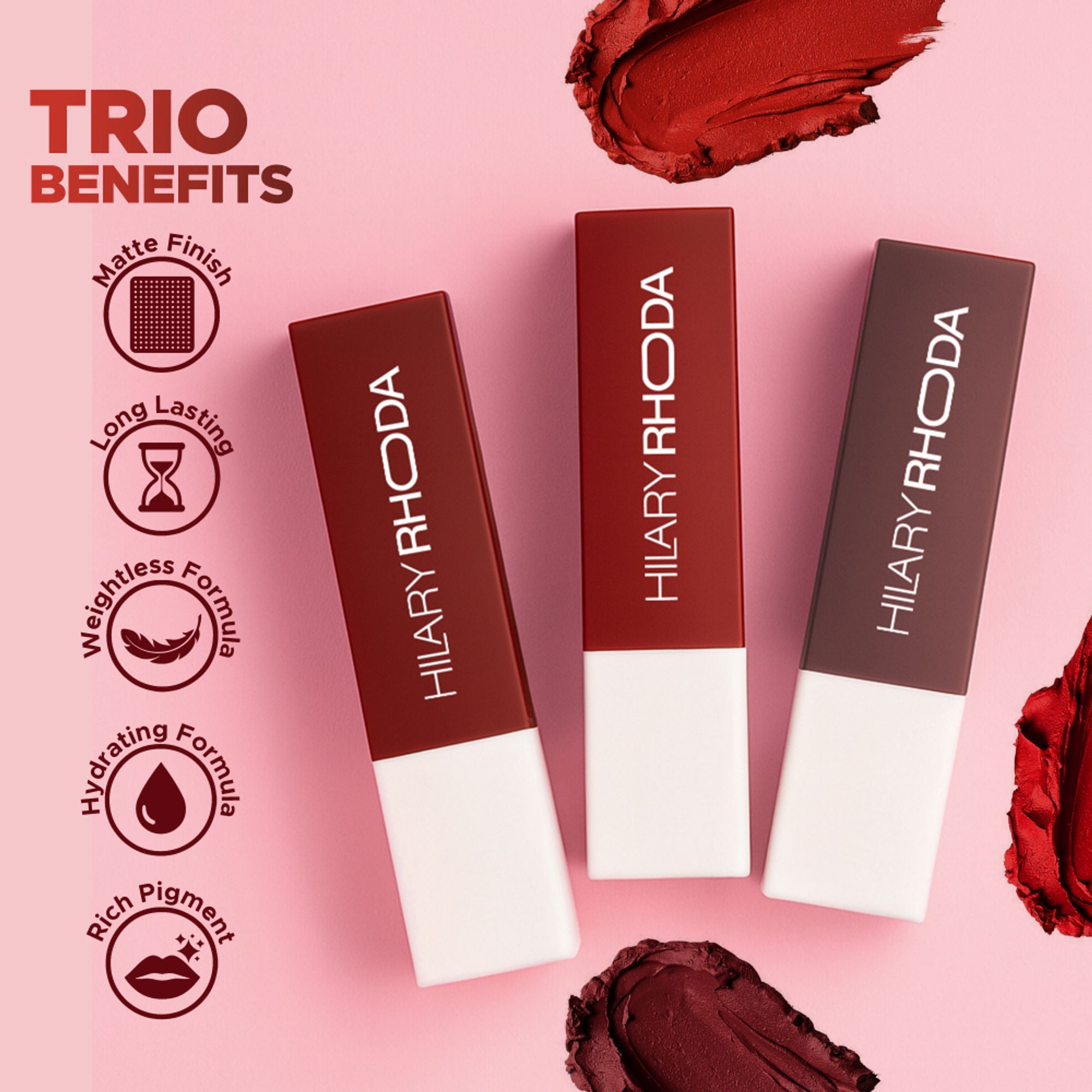 Hilary Rhoda Matte Lipstick Pack Of 3 - Nude-Mood Trio 02