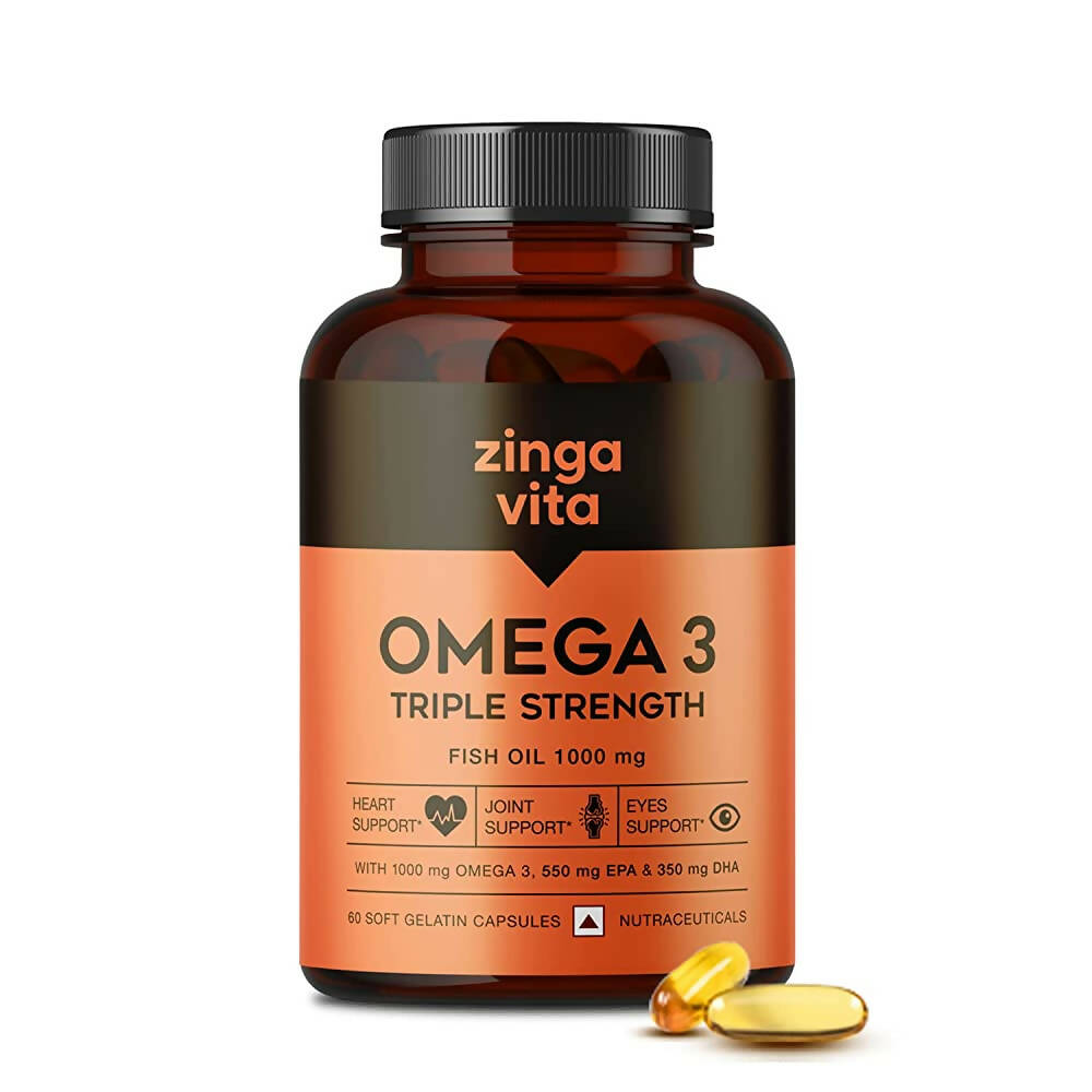 Zingavita Triple Strength Omega 3 Fish Oil 1000 mg Softgel Capsules