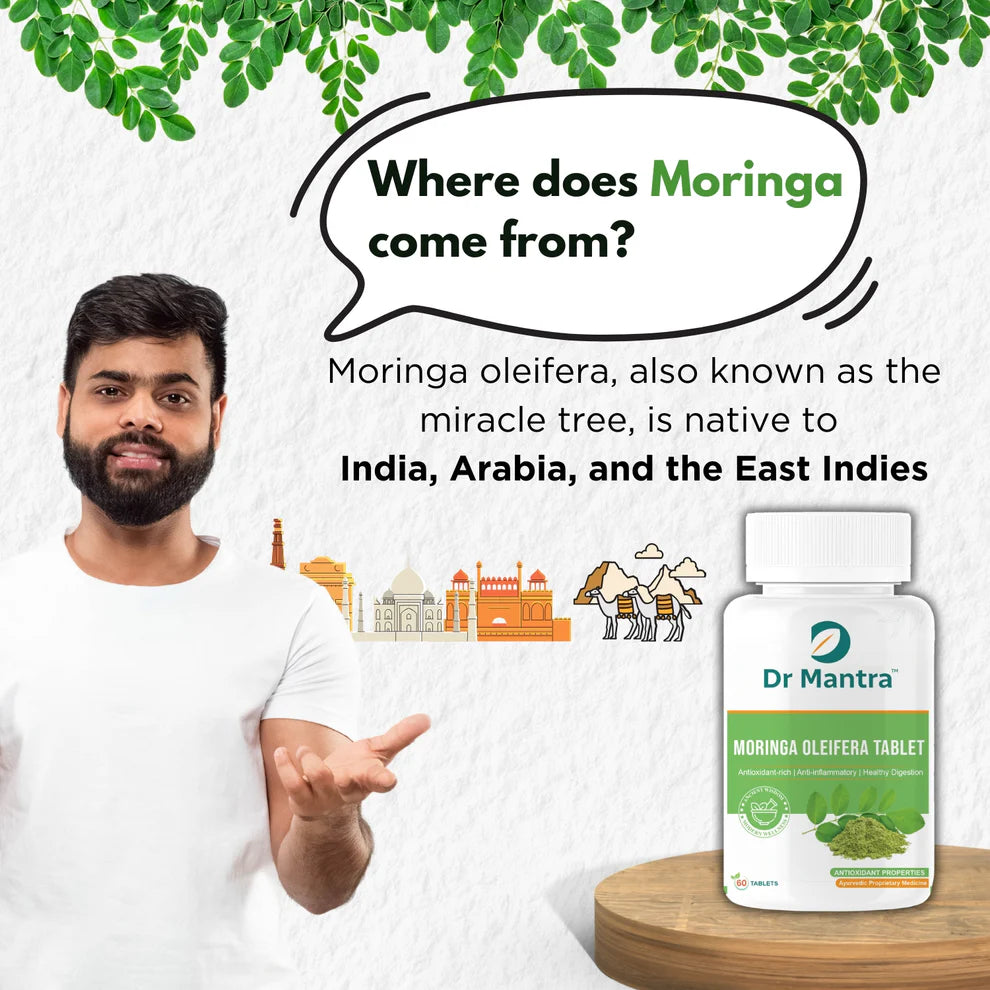 Dr Mantra Moringa Daily Superfood for Healthy Digestion & Weight Loss| 60 Tablets