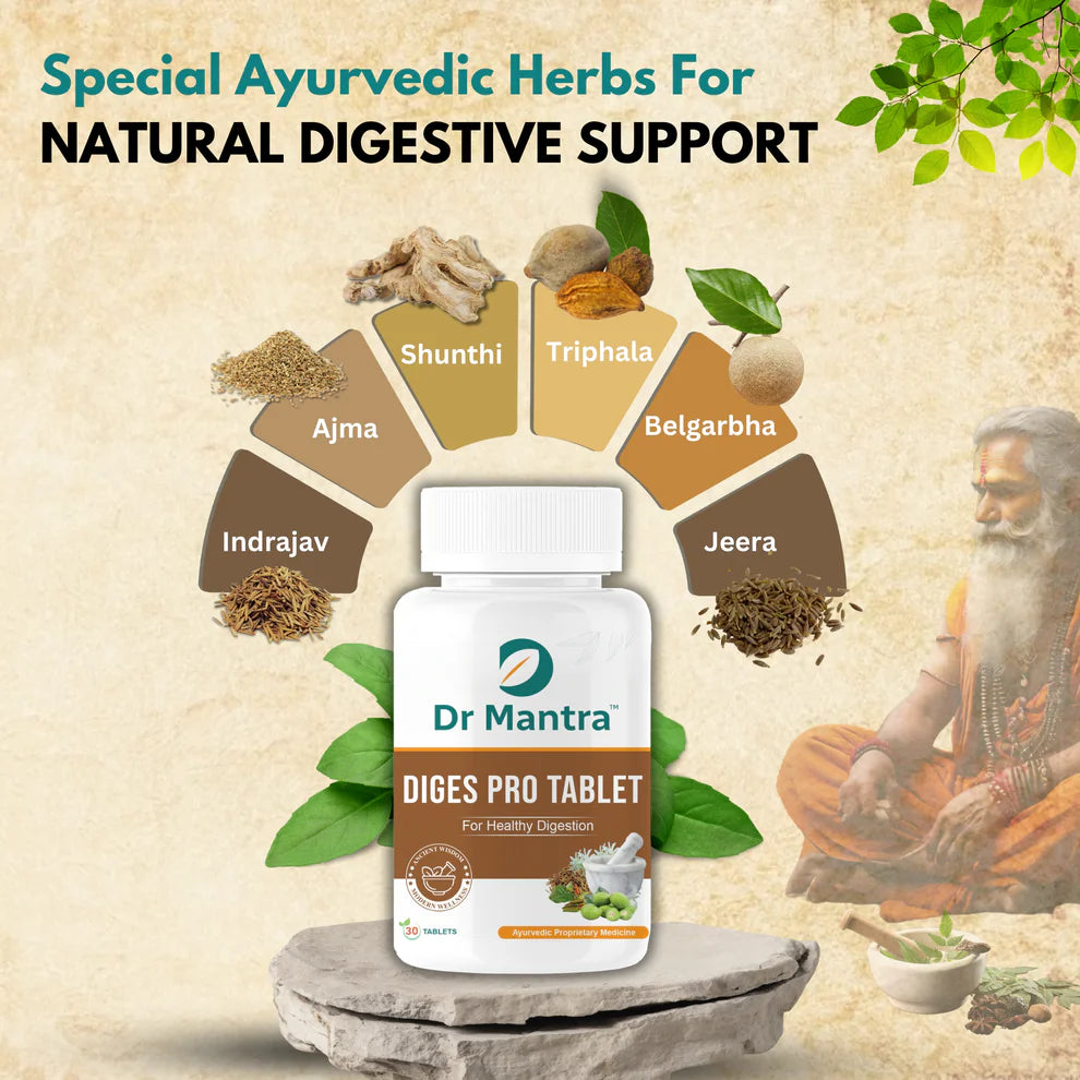 Digestion Supplement Tablets| Gut health Support, Acidity, Gas & Constipation Relief| Safe & Natural with Ayurvedic Herbs Triphala & Indrajav| 30 Tablets