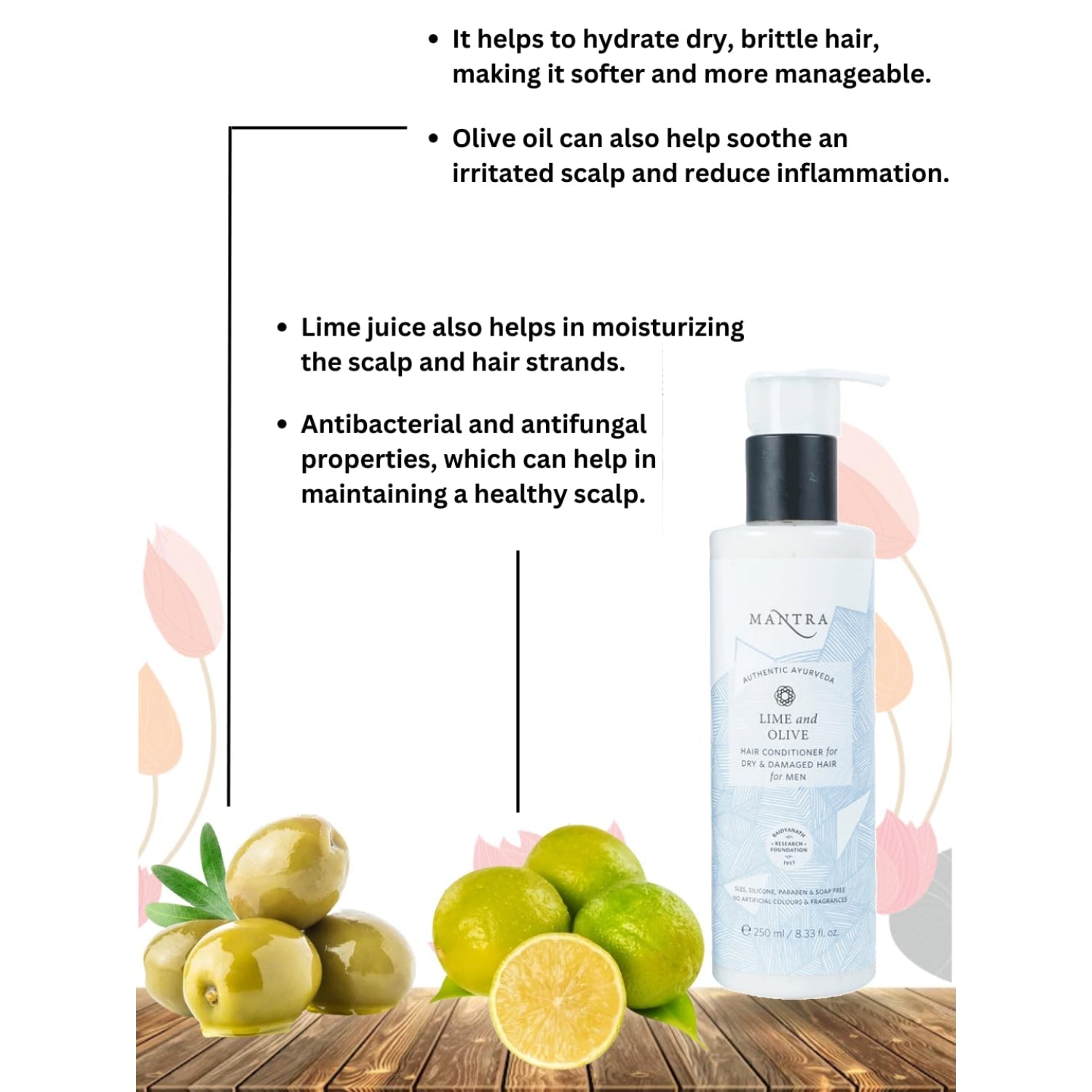 Lime And Olive Hair Conditioner For Dry And Damaged Hair For Men - Image 4
