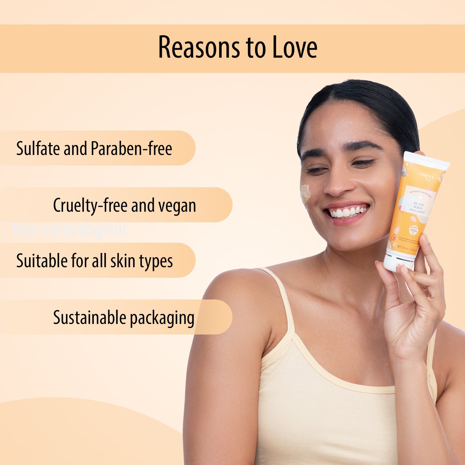 Mantra De Tan Scrub Apricot & Walnut - Image 3