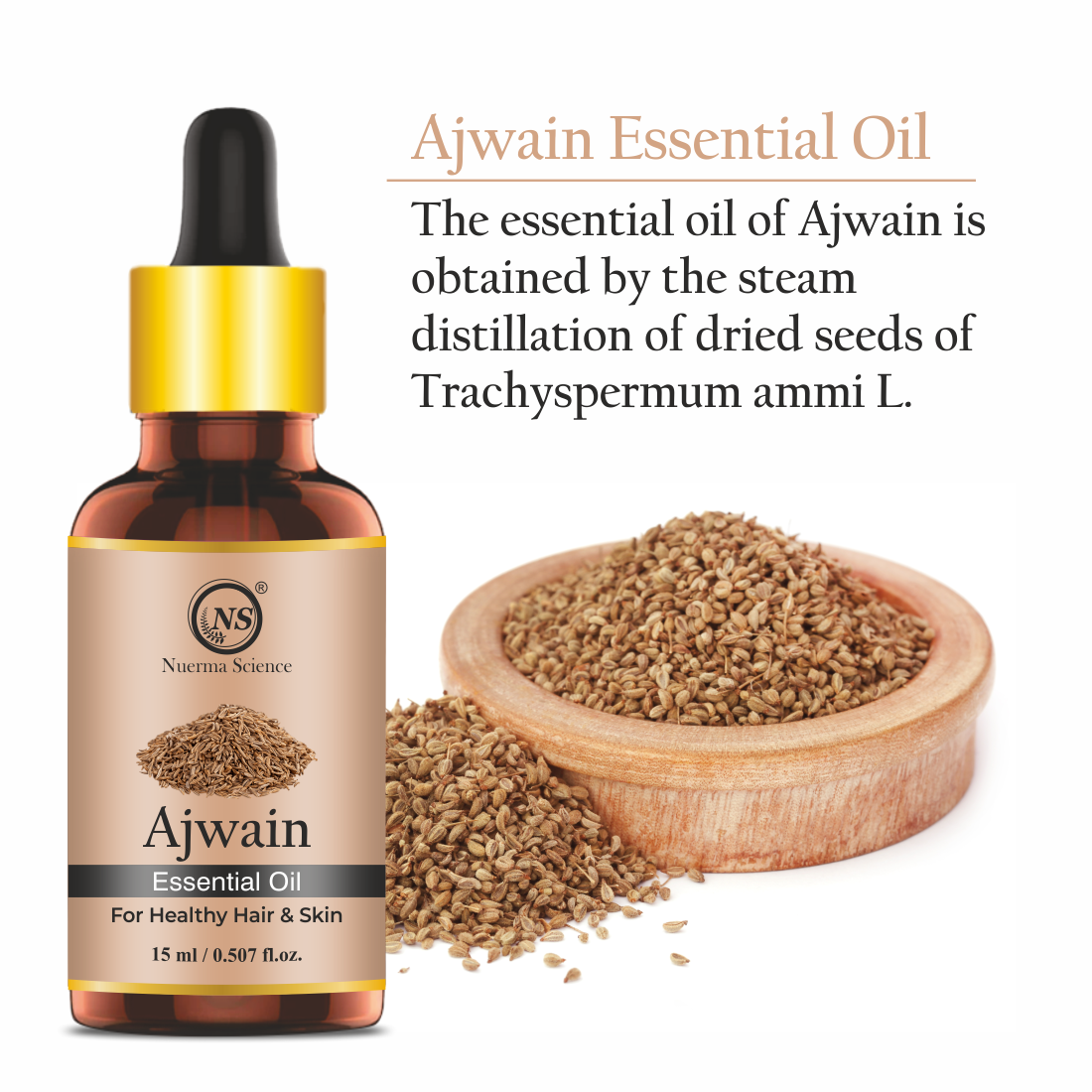 Nuerma Science Pure Ajwain Essential Oil For Skin Care & Hair Care