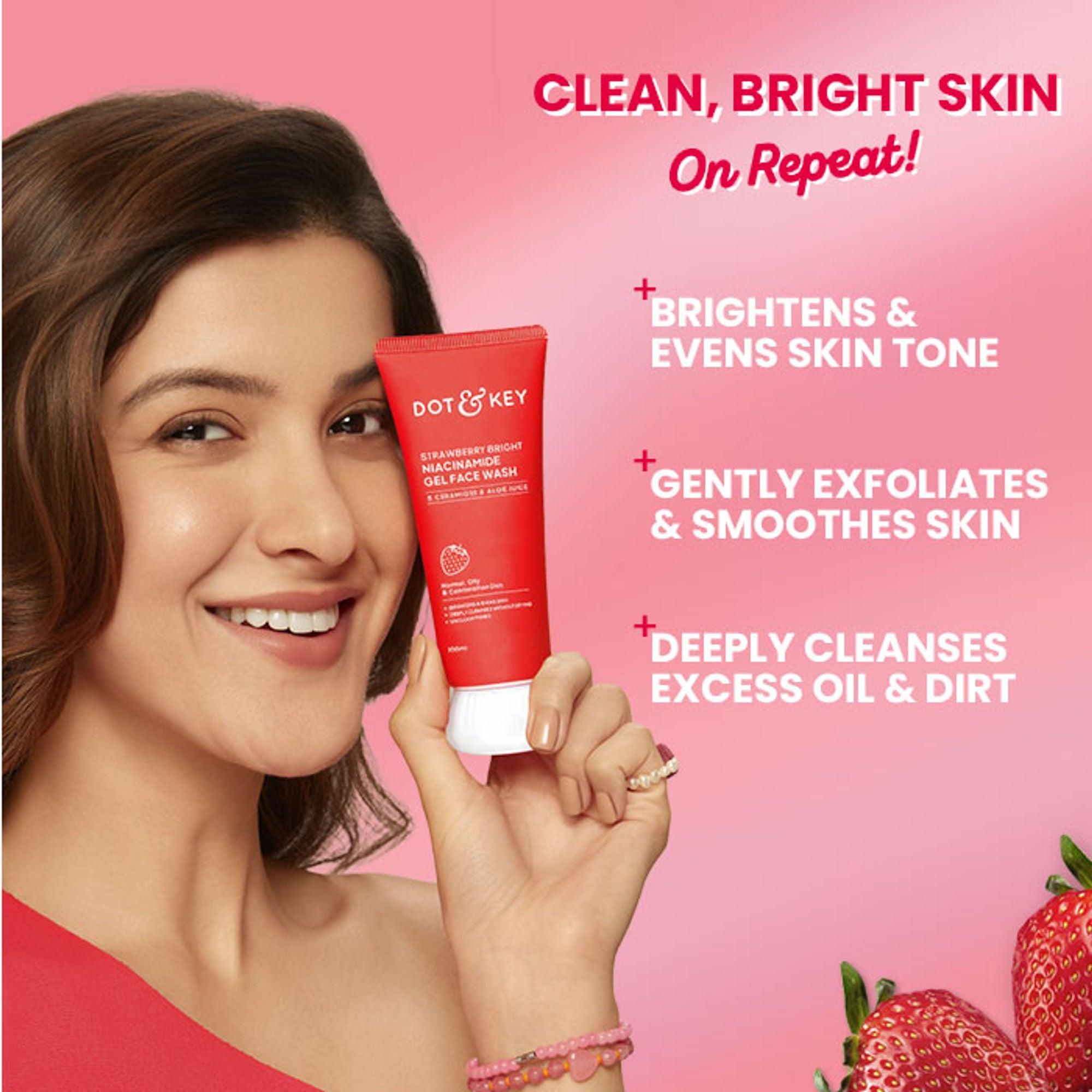 Dot & Key Strawberry Bright Niacinamide Gel Face Wash
