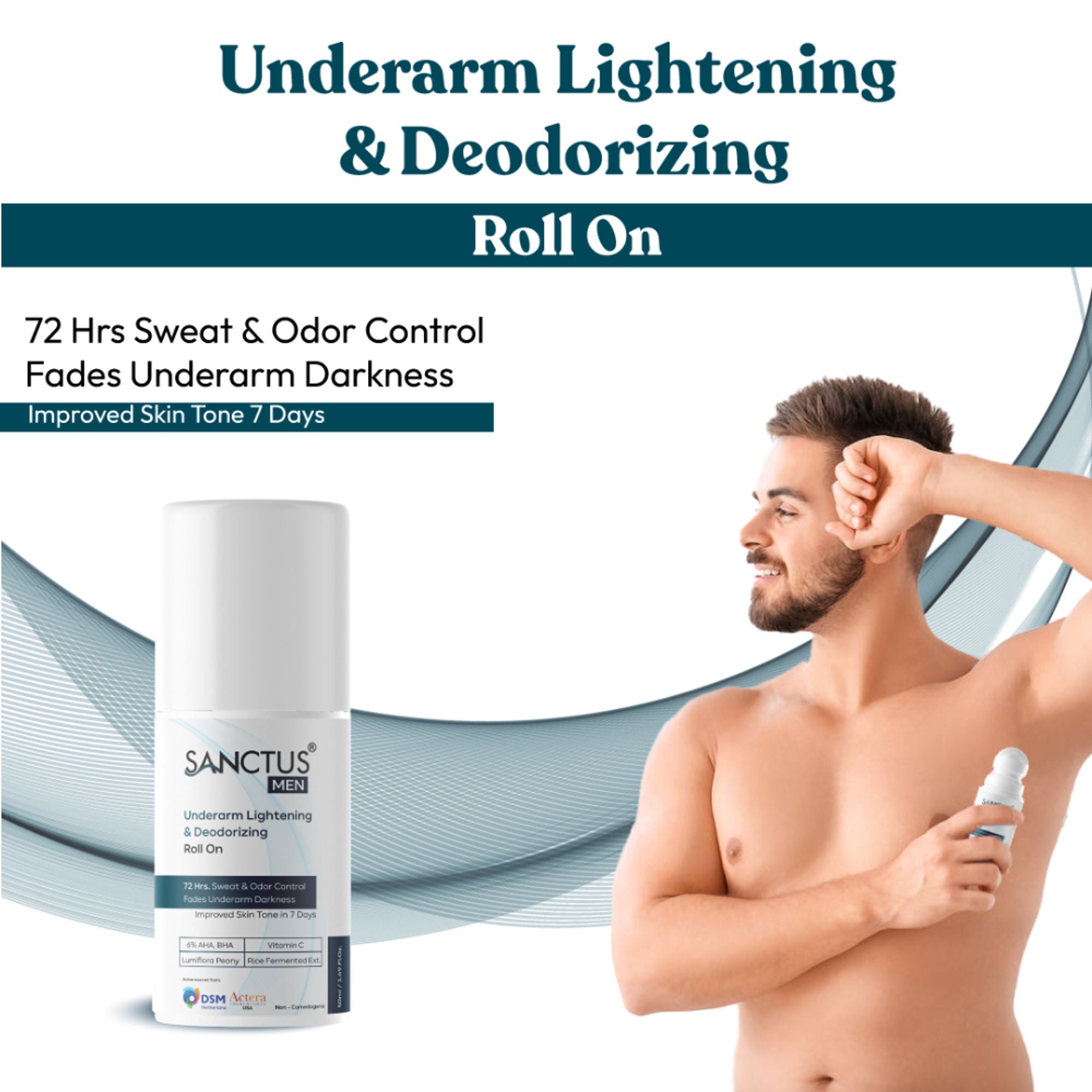 SANCTUS 6%AHA BHA Underarm Roll On For Men