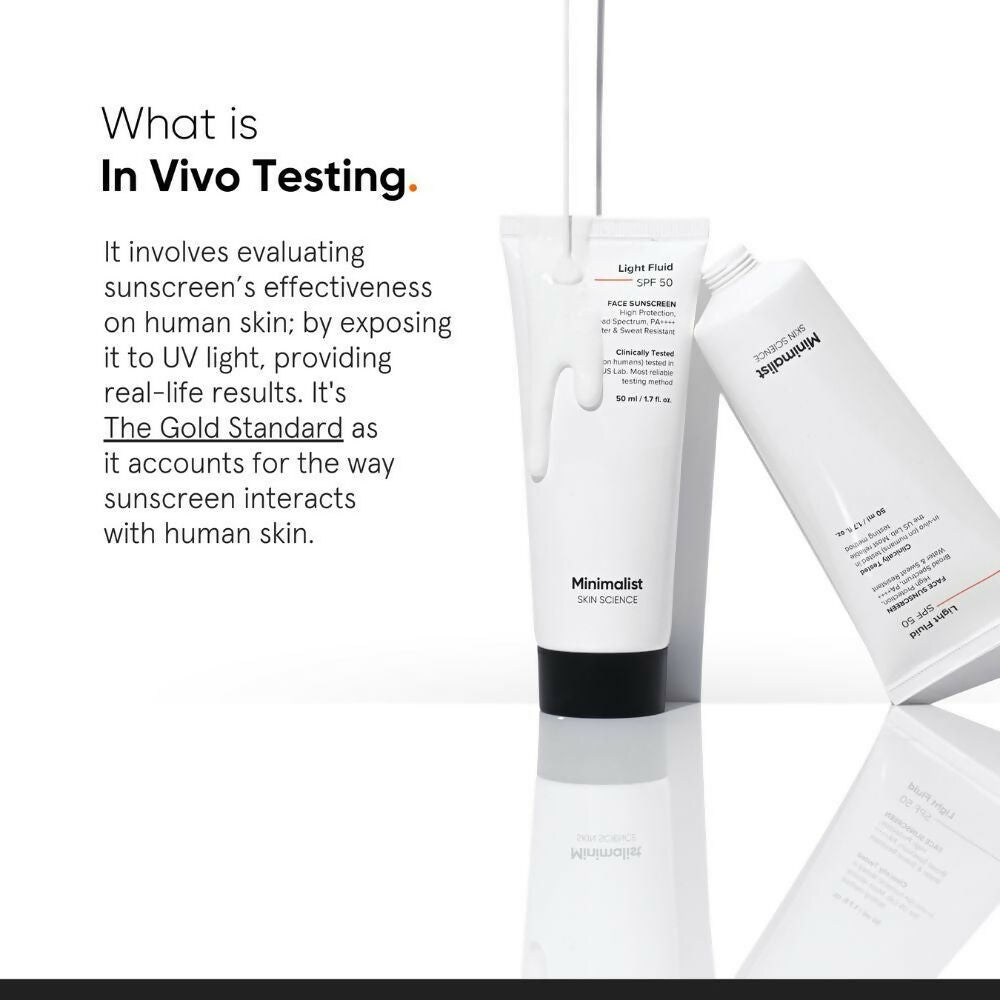 Minimalist Light Fluid Face Sunscreen with SPF 50 PA++++ - Lightweight, Water & Sweat Resistant