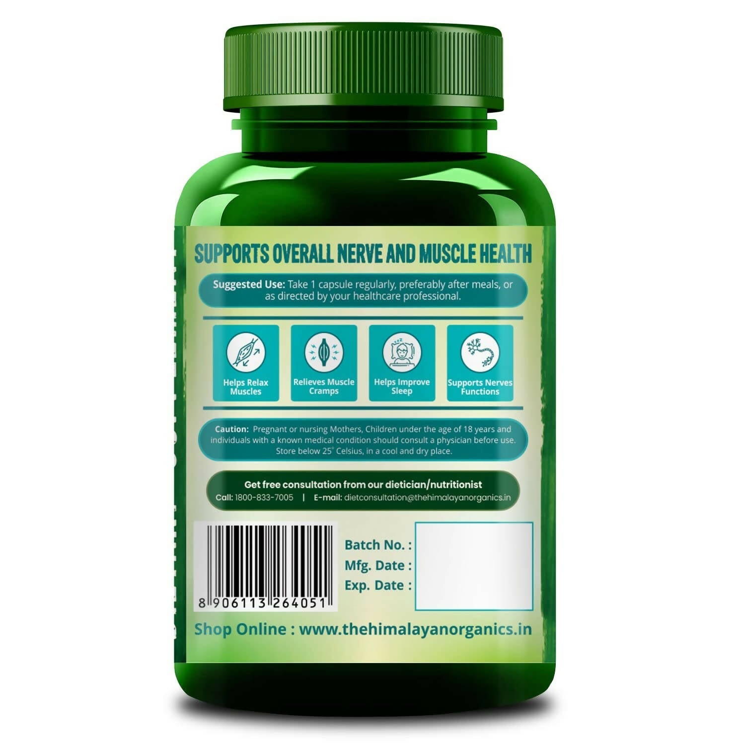 Himalayan Organics Highly Absorable Magnesium Glycinate Capsules