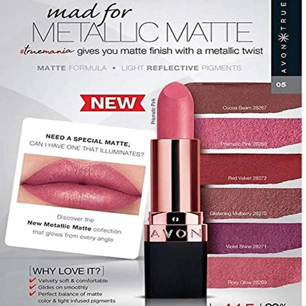 Avon True Color Velvet Luminosity Metallic Matte Lipstick - Prismatic Pink