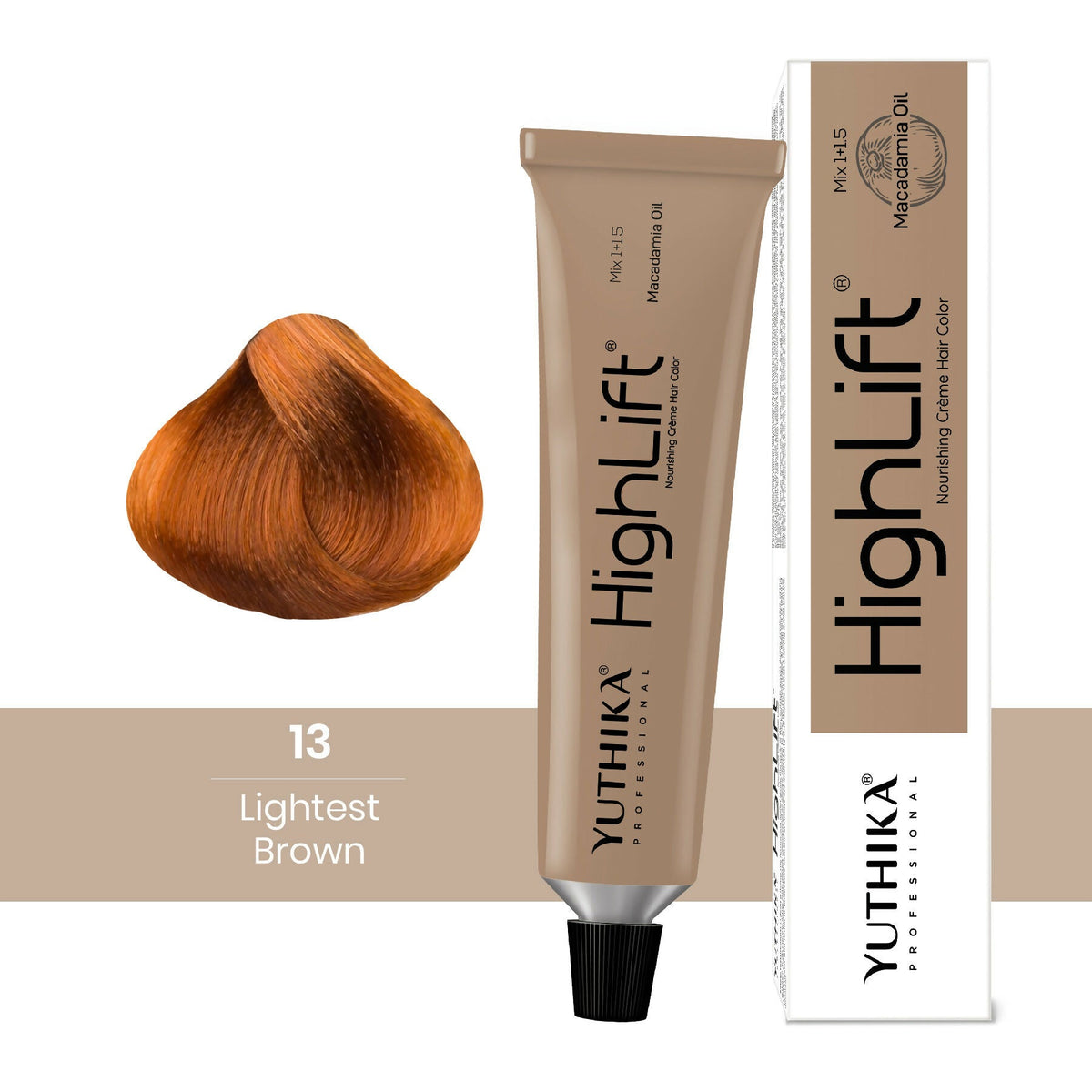 Yuthika Professional High lift Creme Hair Colour 13 Light Brown