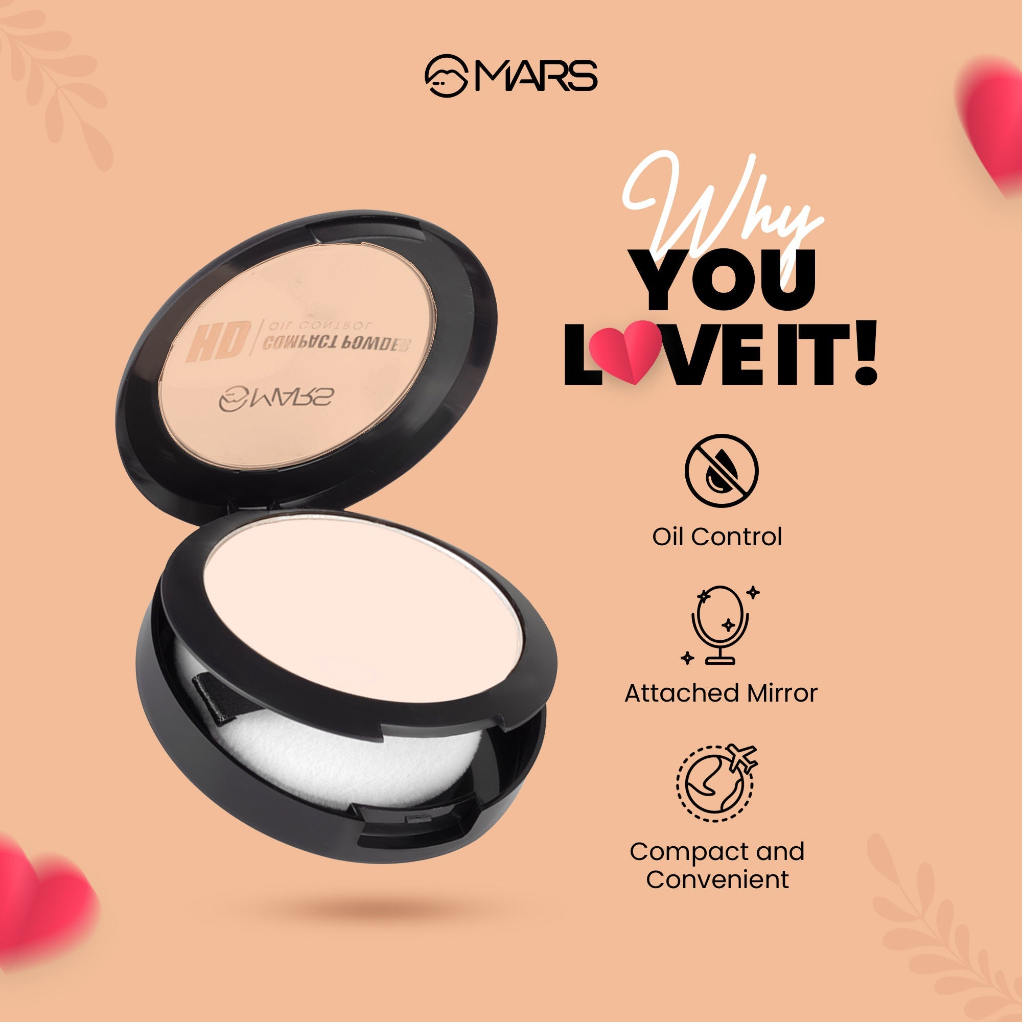 MARS Cosmetics HD Mattifying Compact Powder - 03-Butter Scotch