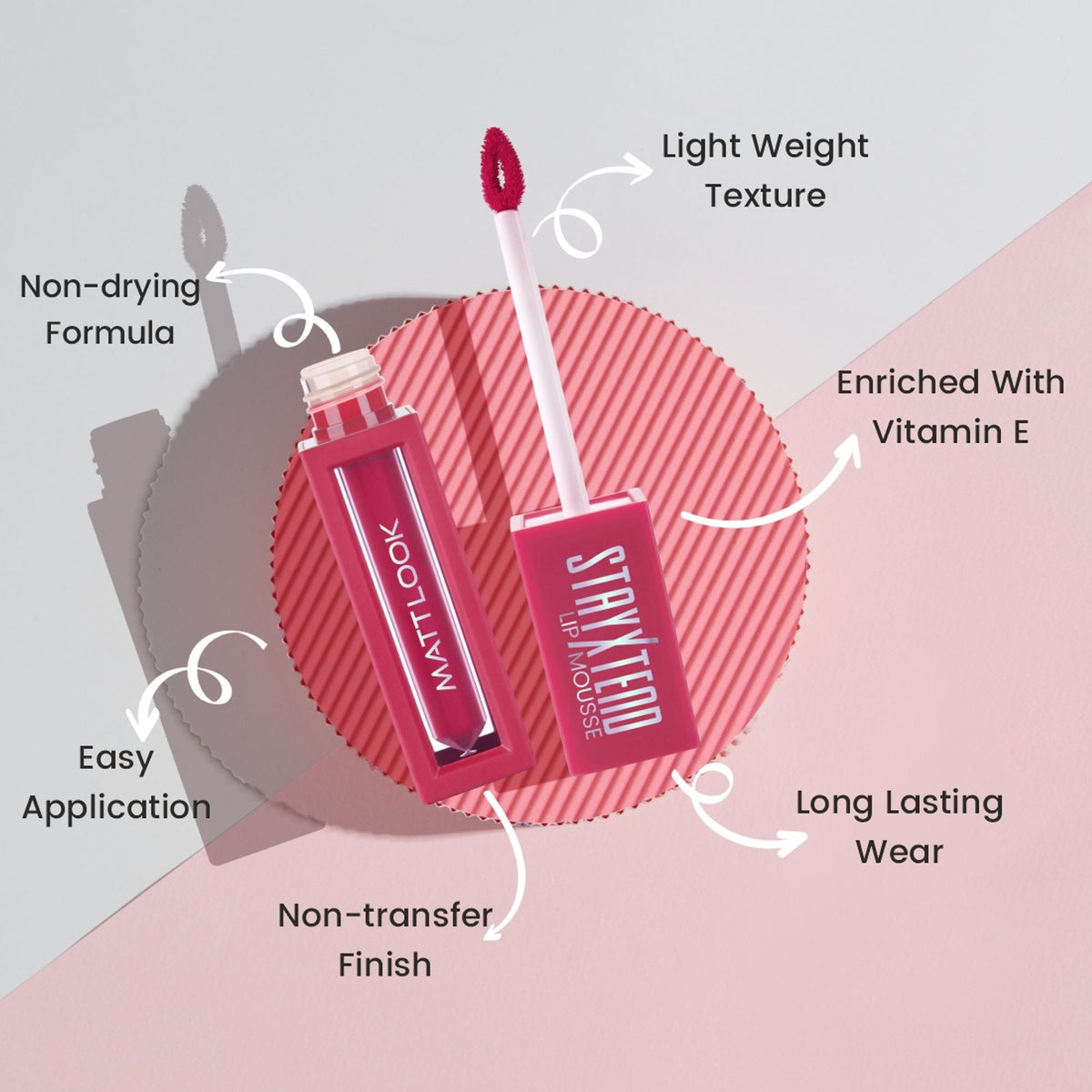 Matt Look Stayxtend Lip Mousse - Lively Magenta