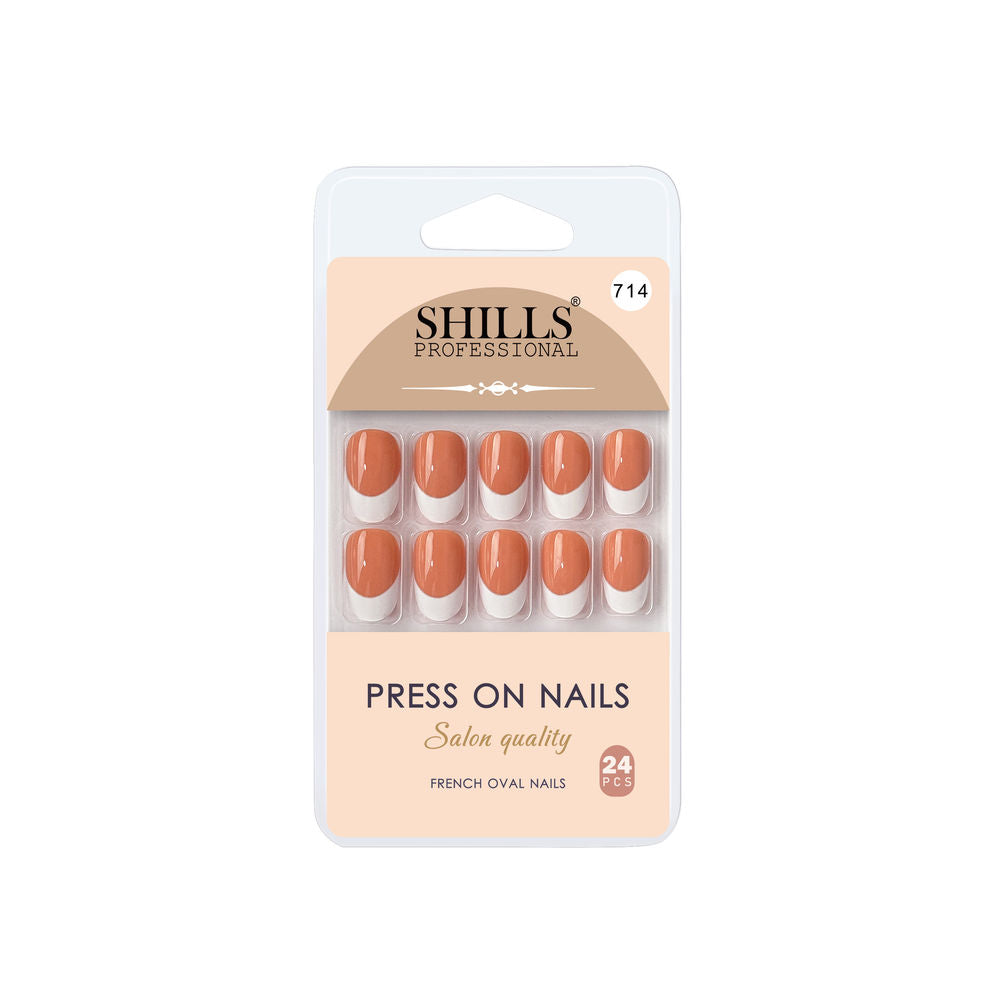 Shills Professional Reusable Press On Nails French Oval - SPN714