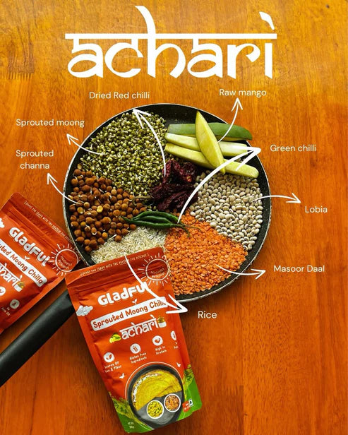 Gladful Achari Chilla with Sprouted Moong Instant Mix