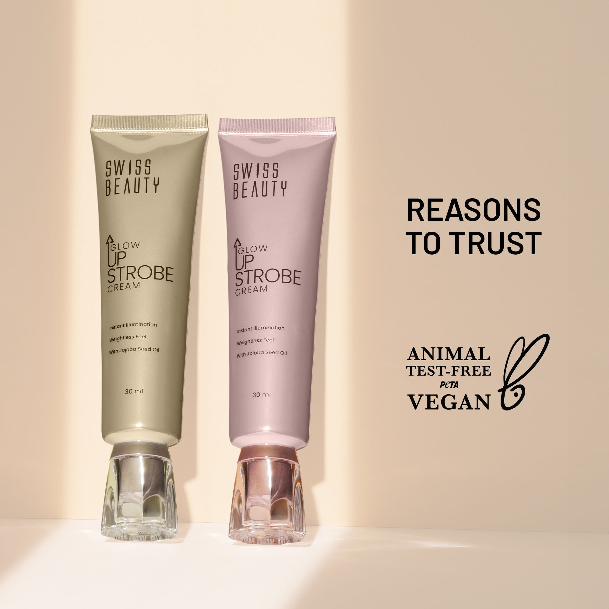 Swiss Beauty Glow Up Strobe Cream, Dewy Radiance, Versatile Use With Jojoba Oil - 2 Moonlit Glow