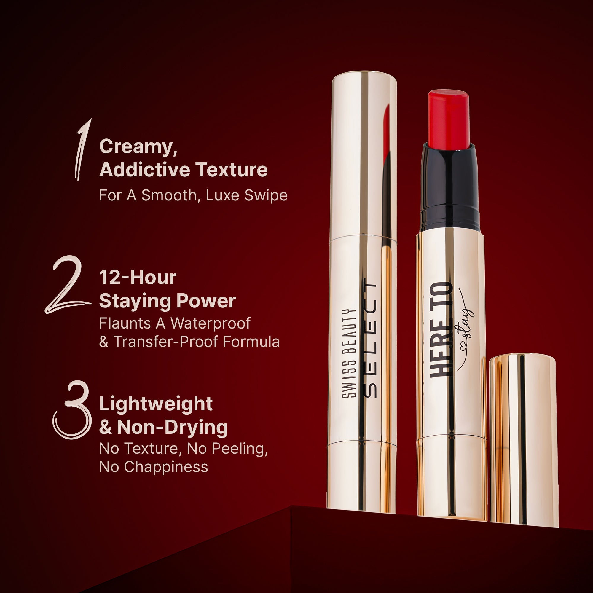 Swiss Beauty Select Here To Stay Lip Crayon Velvety-Matte Finish , 12-Hour Stay - 3 Soft Salmon