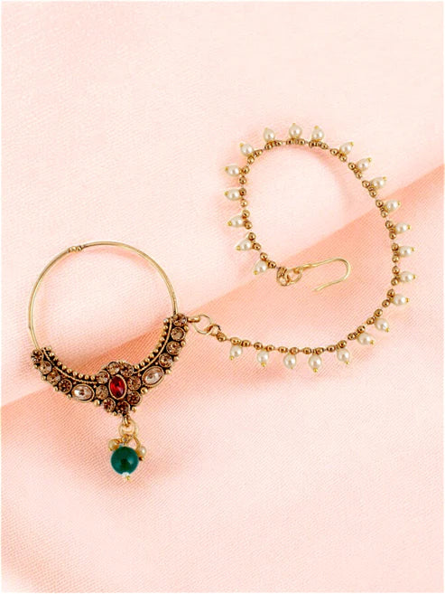 Tehzeeb Creation Traditional Designer Kundan Stone Maroon and Green Meenakari Choker Bridal Set THZ390