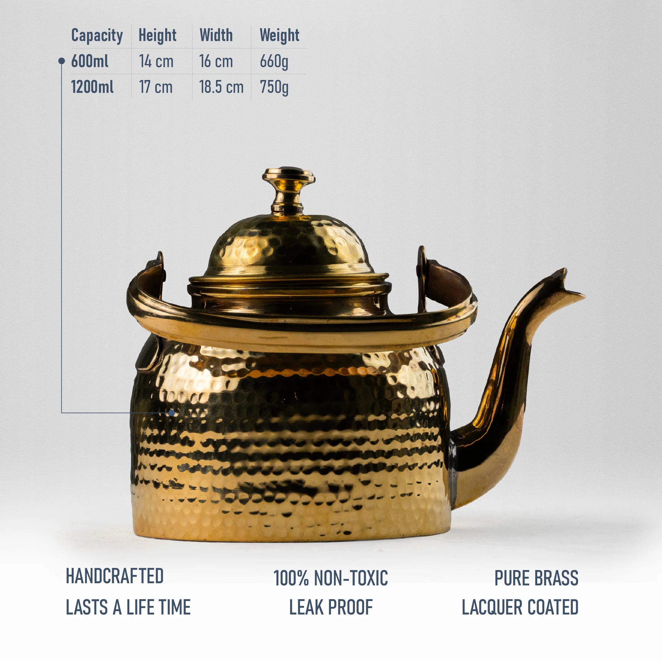 Health Smith Brass Tea Kettle | Brass Kettle with Tin Lining