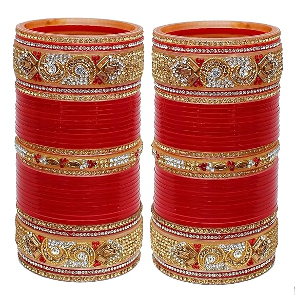 Tehzeeb Creation Bangle Set for Women (Red) THZ465