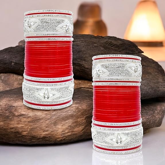 Tehzeeb Creation Designer Red Color Bridal Dulhan Punjabi Choora Wedding Chura, Chuda for Womens & Girls THZ472