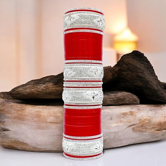 Tehzeeb Creation Designer Red Color Bridal Dulhan Punjabi Choora Wedding Chura, Chuda for Womens & Girls THZ472