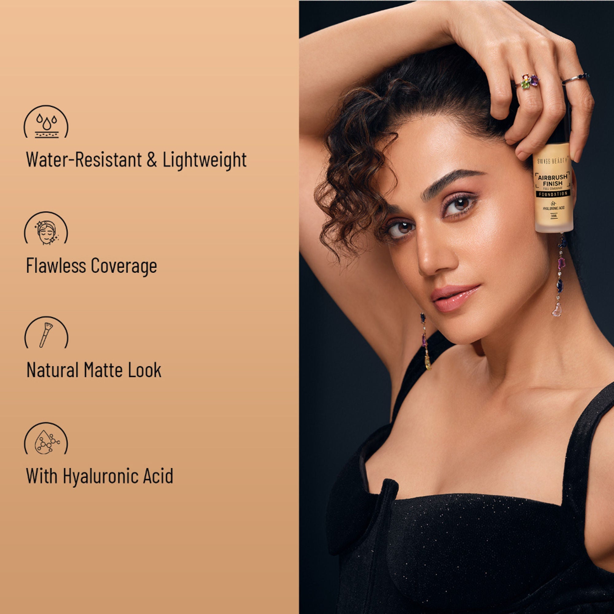 Swiss Beauty Airbrush Finish Full Coverage Foundation - 7 Sand