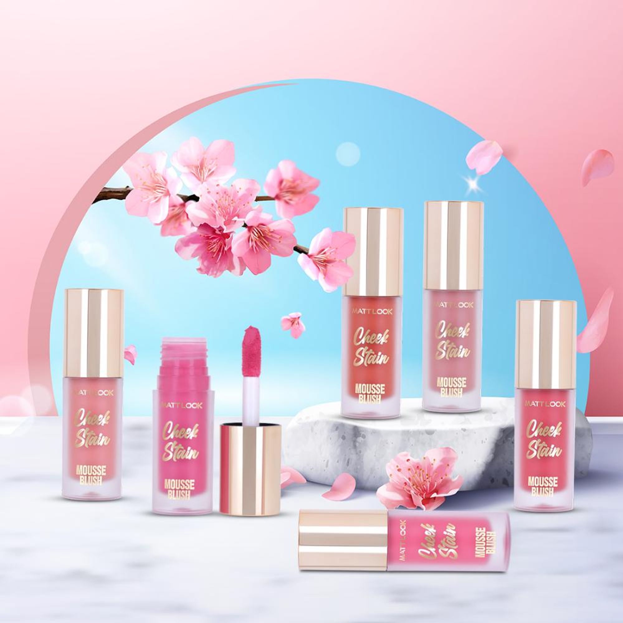Matt Look Cheek Stain Mousse Blushs - 01 Dream Boat
