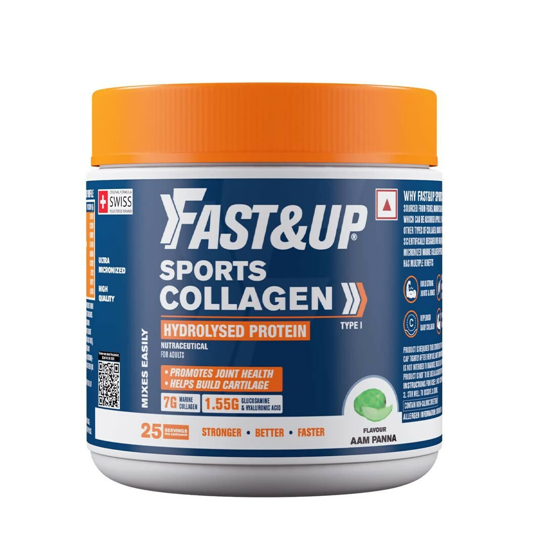 Fast&Up Sports Collagen Protein 7g Type 1 Marine Collagen Peptides