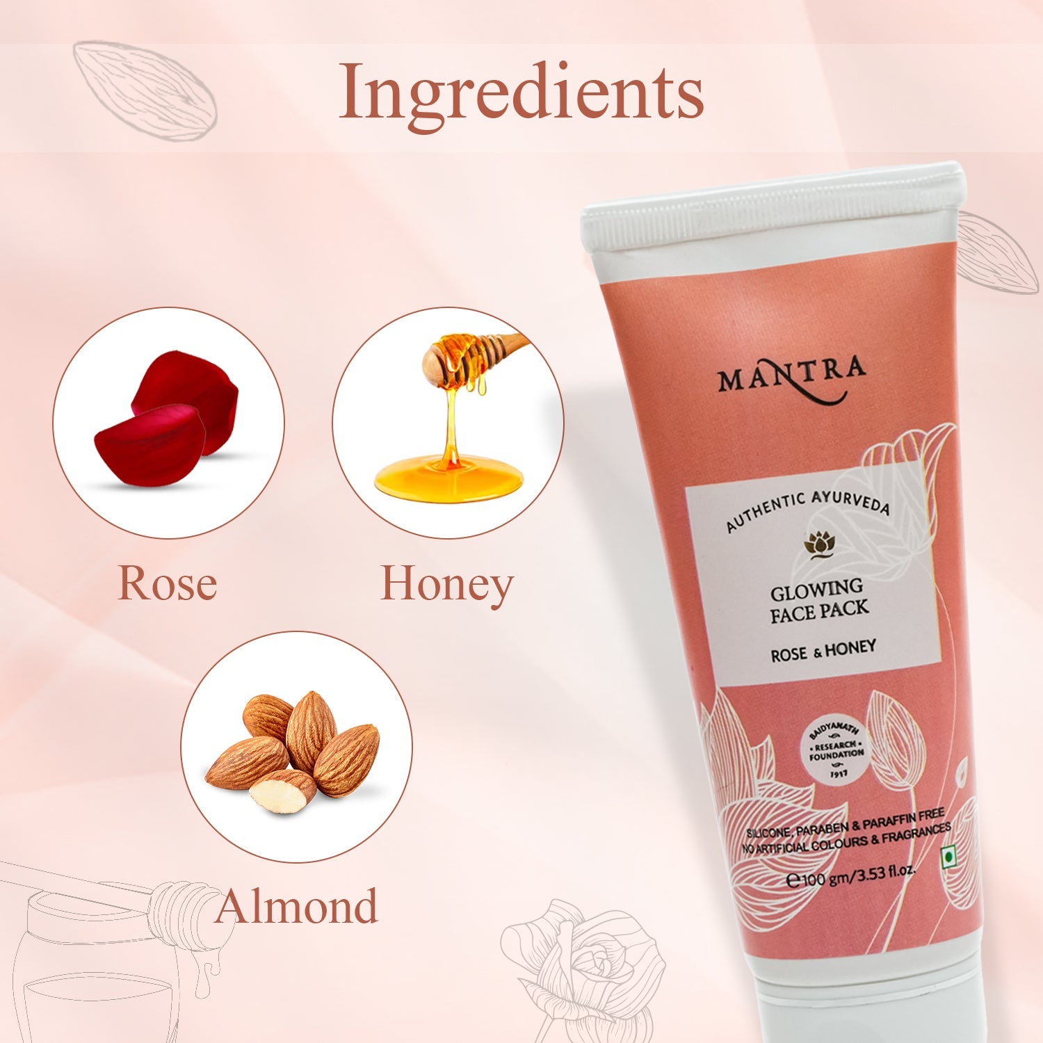 Mantra Rose & Honey Glowing Face Pack - Image 2