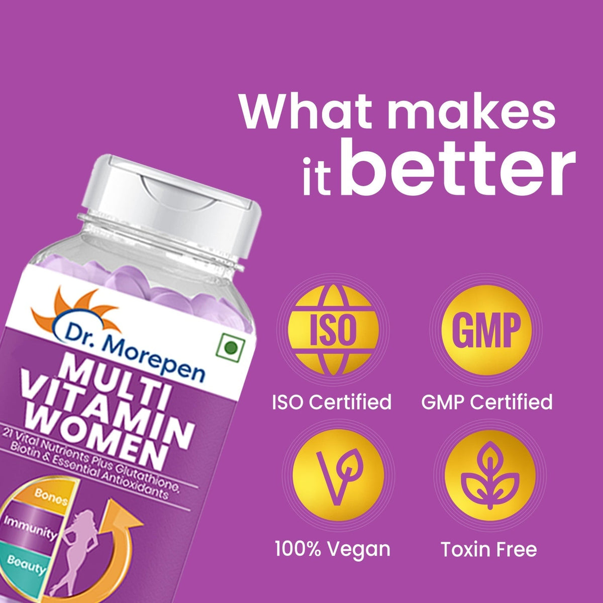 Dr Morpen Iron & Zinc + Multivitamin Women Tablets Combo