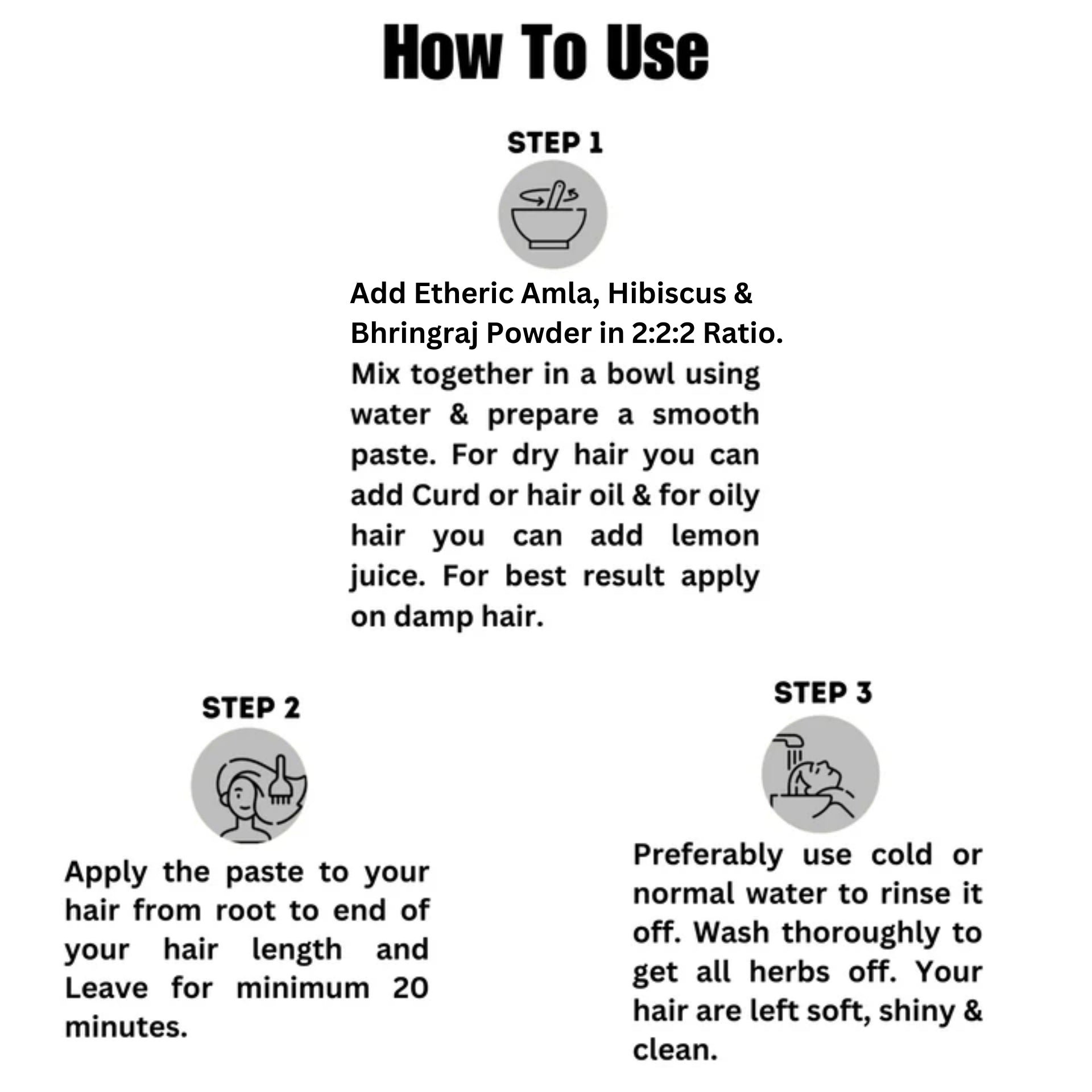 Etheric Amla, Bhringraj & Hibiscus Powder Combo Pack for Hair Strength & Hair Growth (100X3 gram)