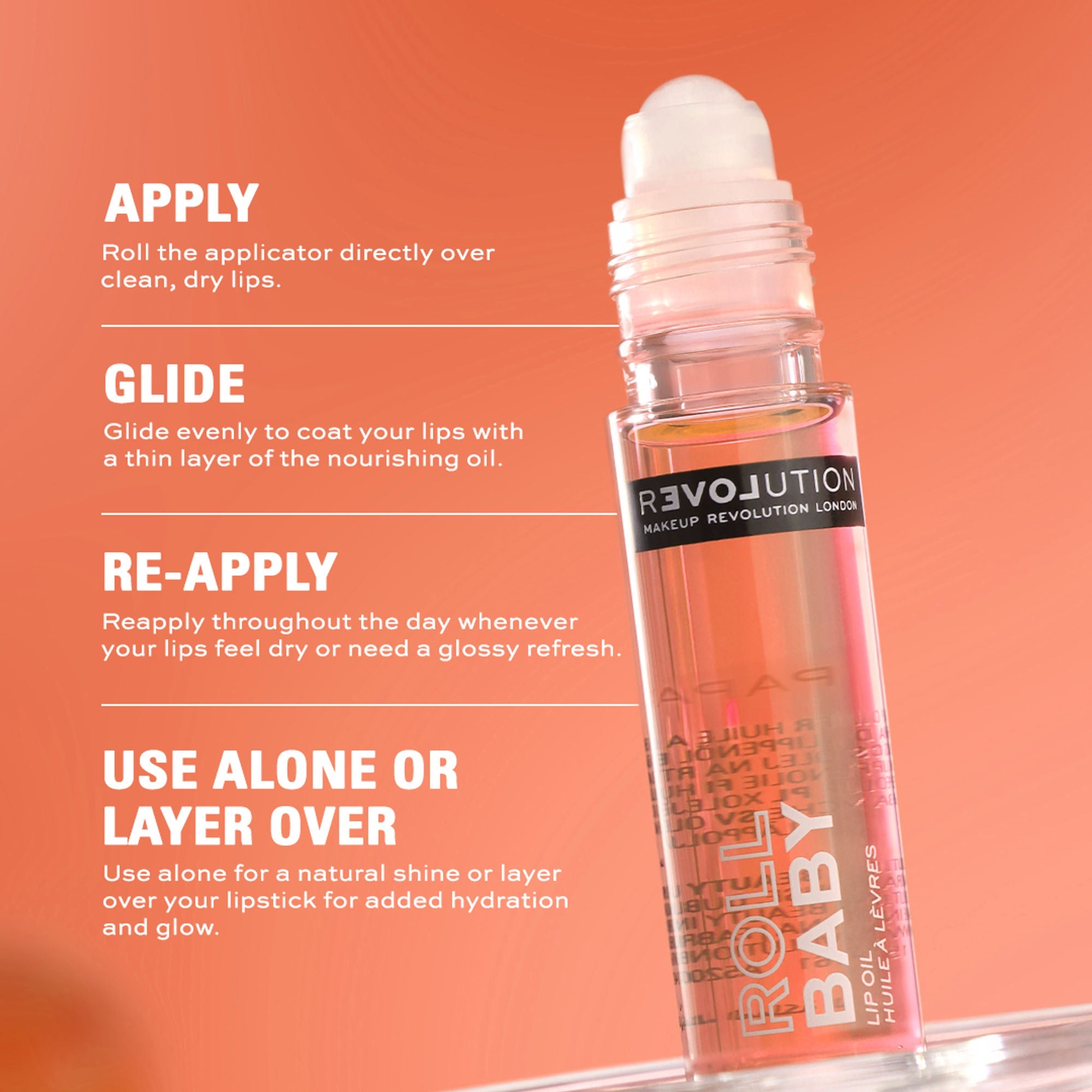 Revolution Relove Roll Baby Lip Oil Papaya - Papaya