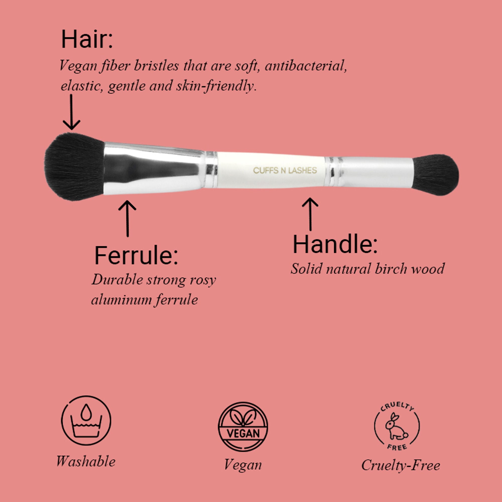 CUFFS N LASHES Concealer & Foundation Dual Brush - 03